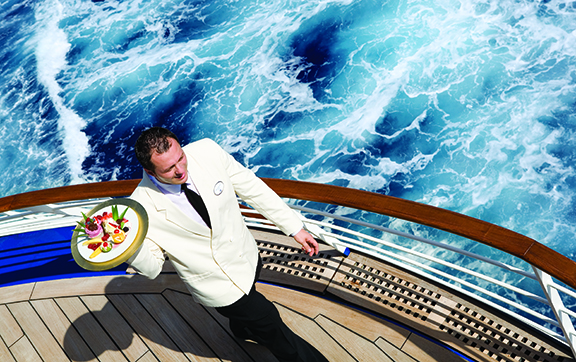 Waiter on Deck onboard the Silver Shadow